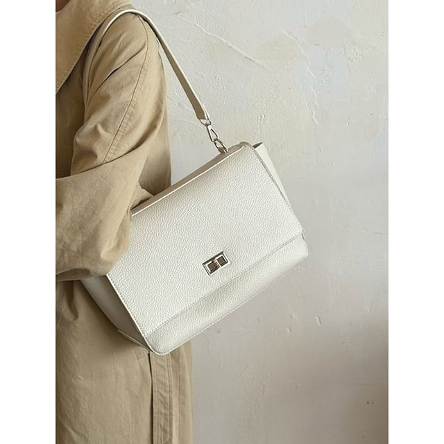 Faux Leather Flap Shoulder Bag