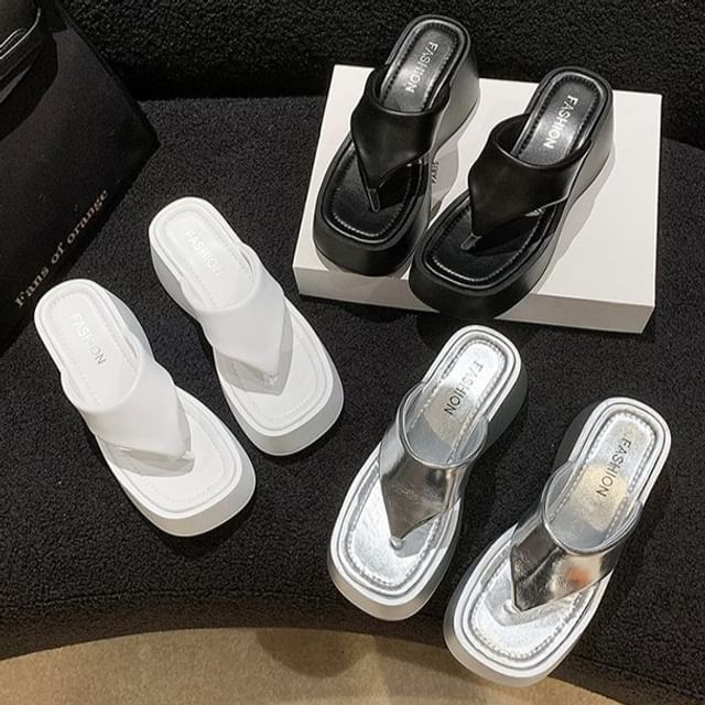 Platform Heel Wedge Flip-Flops