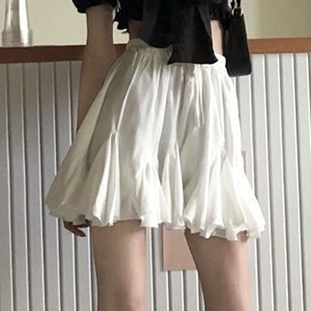 High-Rise Solid Pleated Mini Skirt