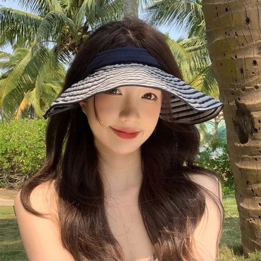 Brim Striped Wide Visor