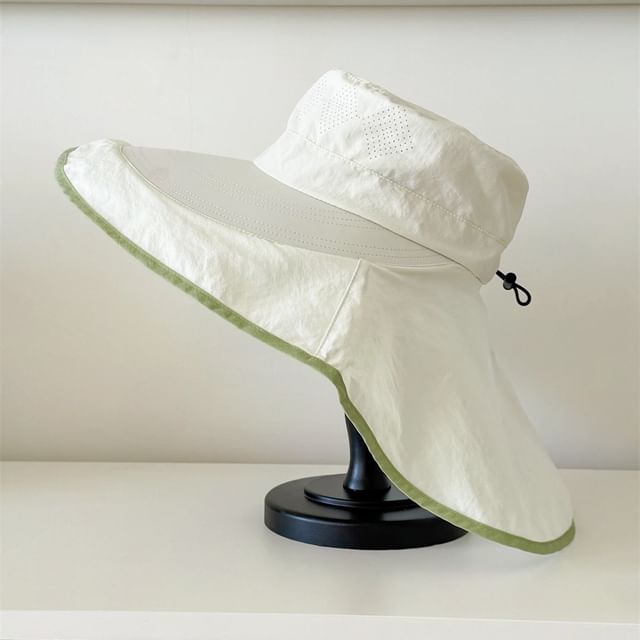 Hiking Trim Hat Contrast Plain Bucket