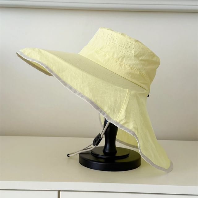 Hiking Trim Hat Contrast Plain Bucket