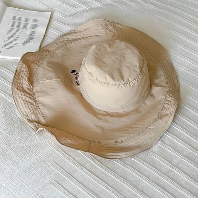 Ruffle Bucket Hat Plain Hiking