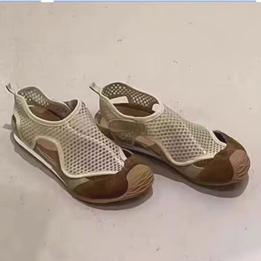 Fishnet Slip-Ons Cutout Panel