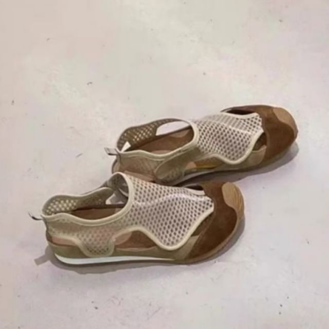 Fishnet Slip-Ons Cutout Panel