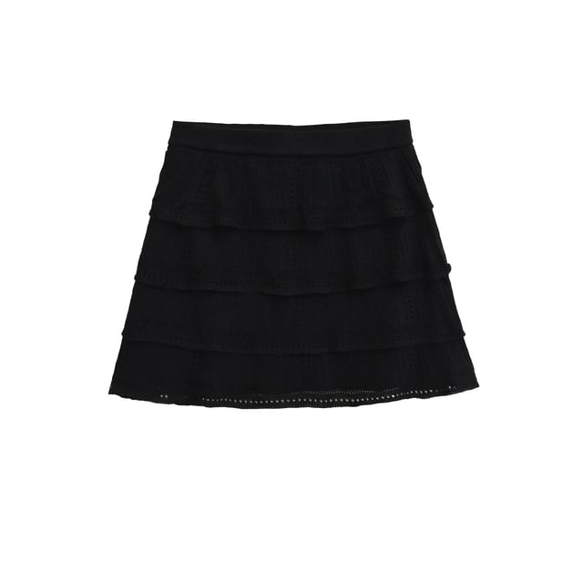 Layered Tier Mini Skirt for Low-Rise Silhouette