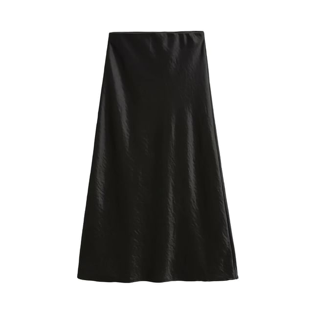 Shimmering Mermaid Maxi Skirt with High Waist