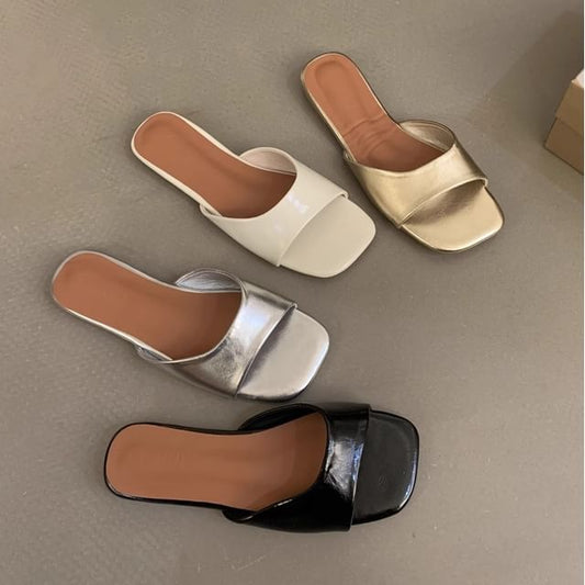 Square Toe Slide Sandals