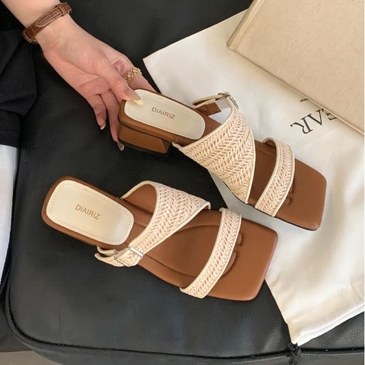 Low Heel Slide Sandals