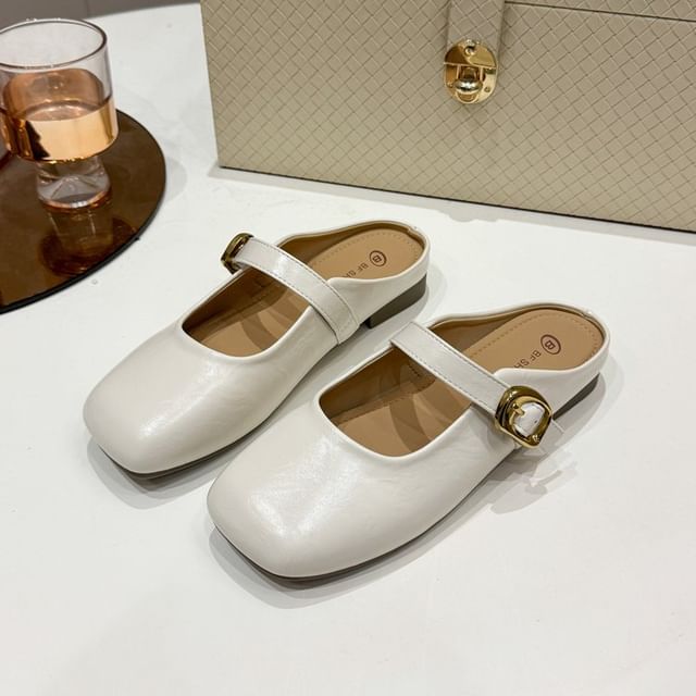 Square Toe Plain Mules