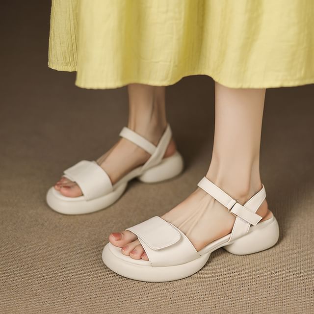 Platform Faux Leather Sandals