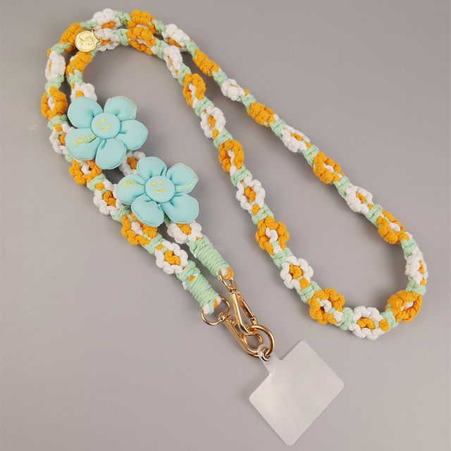 Phone with Pad Flower Lanyard