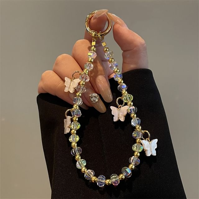 Butterfly Beaded Phone Lanyard