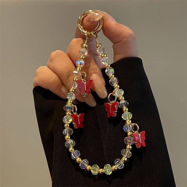 Butterfly Beaded Phone Lanyard