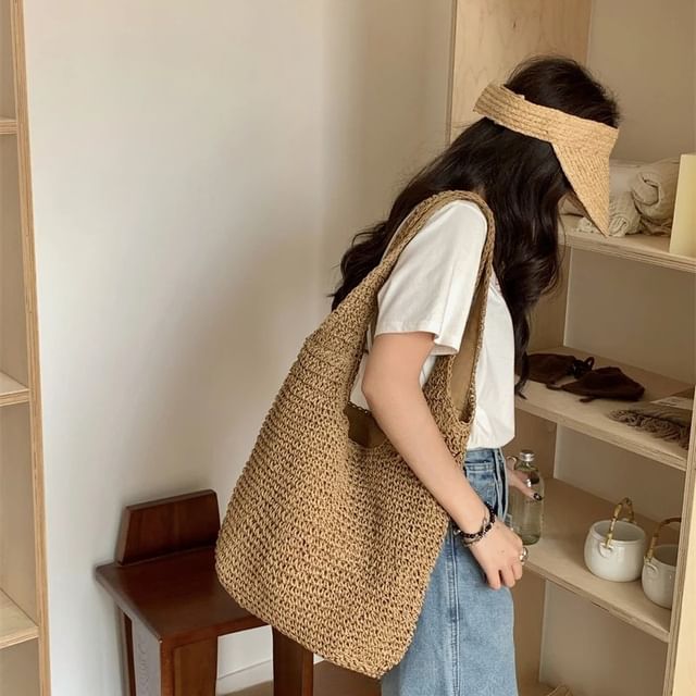 Tote Plain Bag Straw
