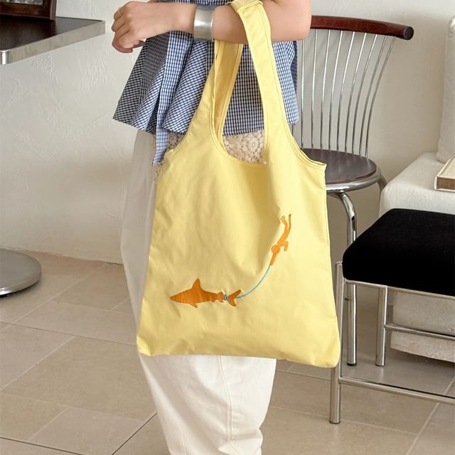 Bag Tote Embroidered Nylon