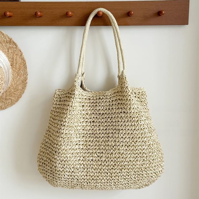Plain Straw Tote Bag