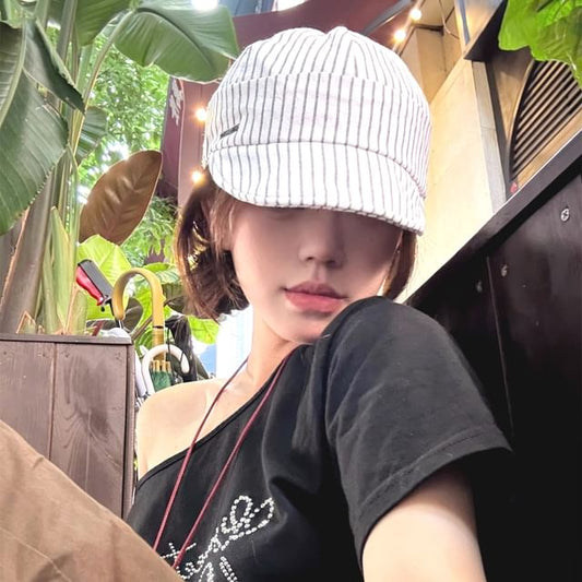 Striped Cap Brim Short Baseball