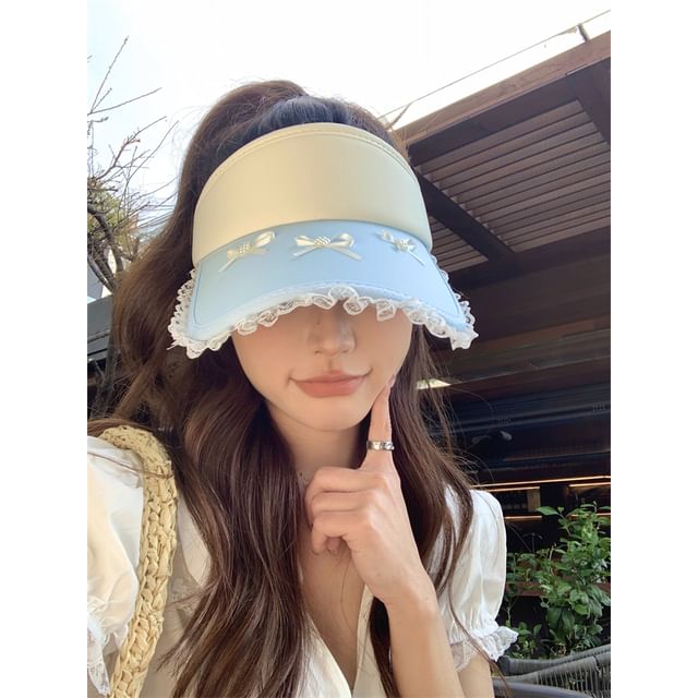 Lace Visor Sun Trim Bow