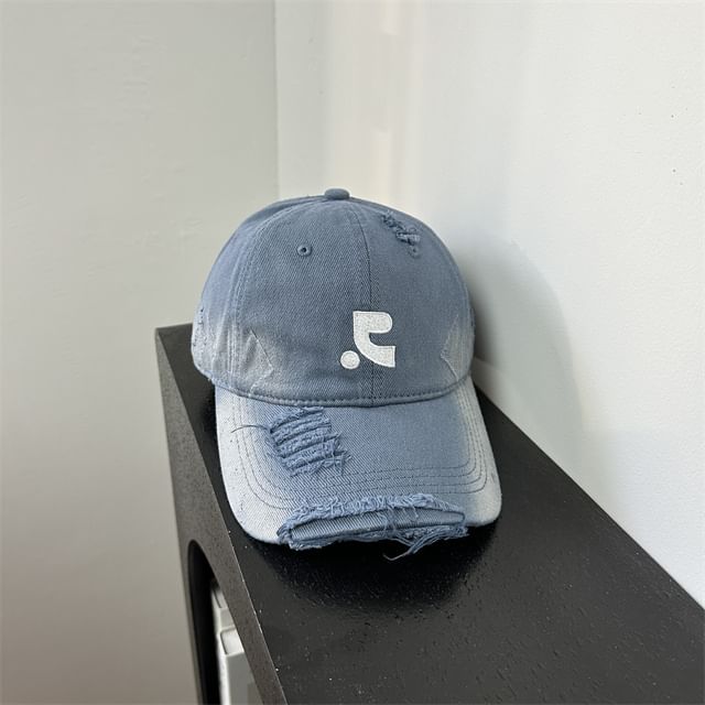 Cap Embroidered Baseball Distressed