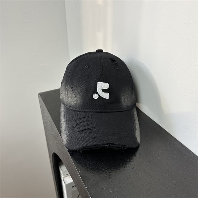 Cap Embroidered Baseball Distressed