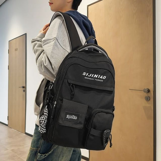 / Charm Bag Lettering Twisted Backpack Set