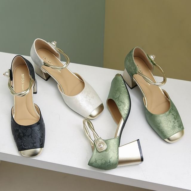 Block D'Orsay Heel Sandals