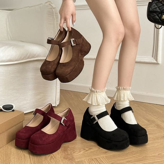Plain Wedge Jane Shoes Mary Platform