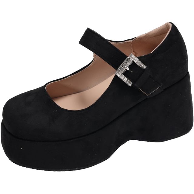 Plain Wedge Jane Shoes Mary Platform