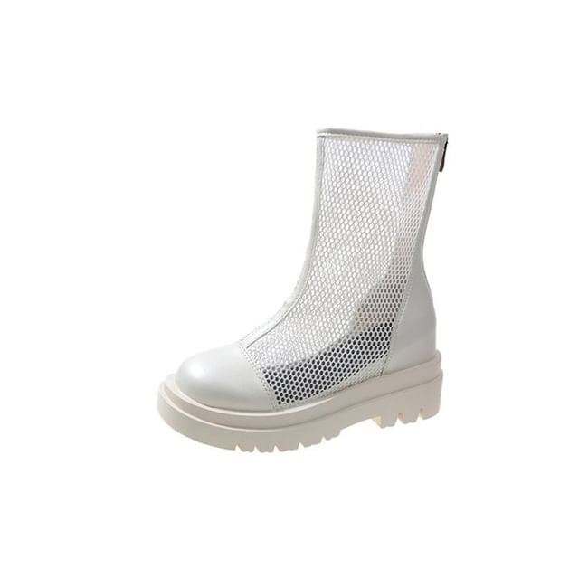 Plain Platform Short Mesh Boots