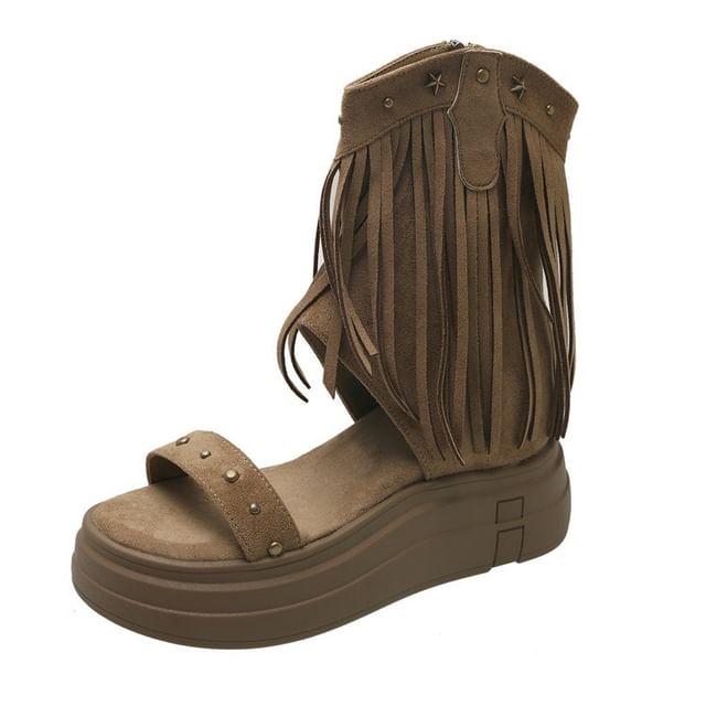 Platform Short Studded Boots Plain