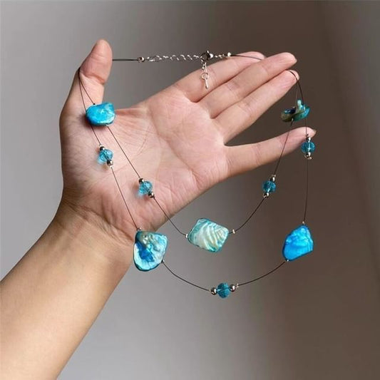 Necklace Layered Irregular Beaded Gemstone