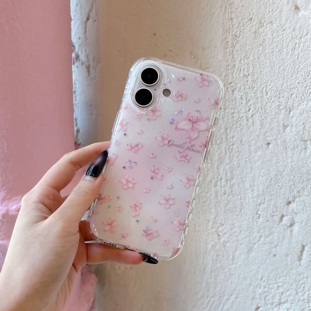 Floral Phone Case / 3D Flower Adhesive Decoration / Strap / Set