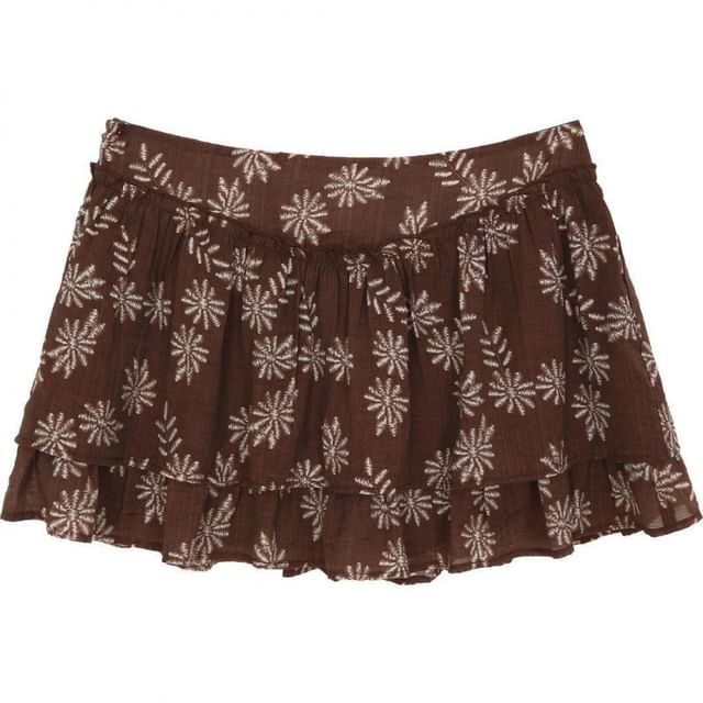 Top Mini Skirt / Sleeveless Print V-Neck