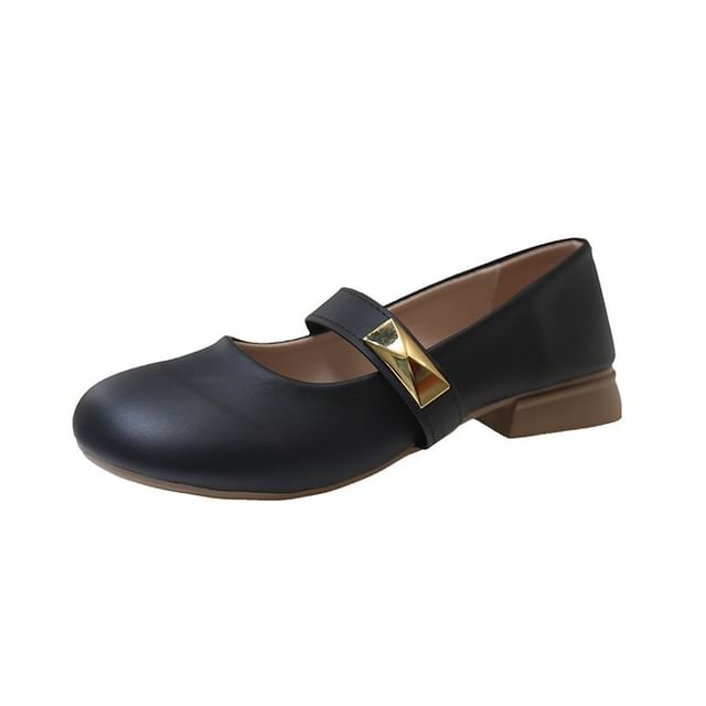 Mary Jane Leather Faux Shoes