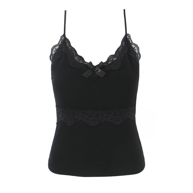 Plain V-Neck Cropped Camisole Top