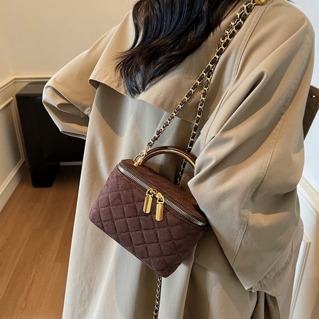 Strap Quilted Bag Leather Faux Chain Crossbody