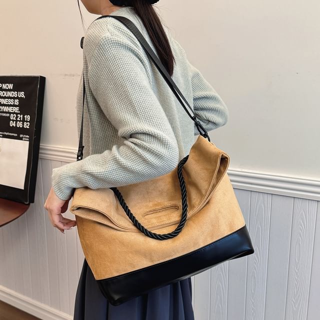 Bag Suede Faux Tone Two Tote