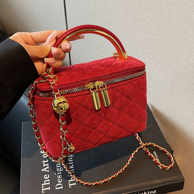 Strap Quilted Bag Leather Faux Chain Crossbody