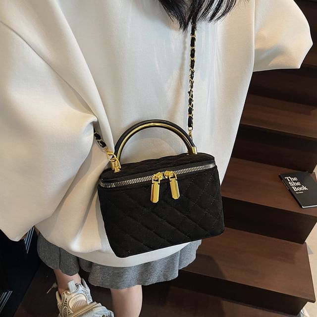 Strap Quilted Bag Leather Faux Chain Crossbody