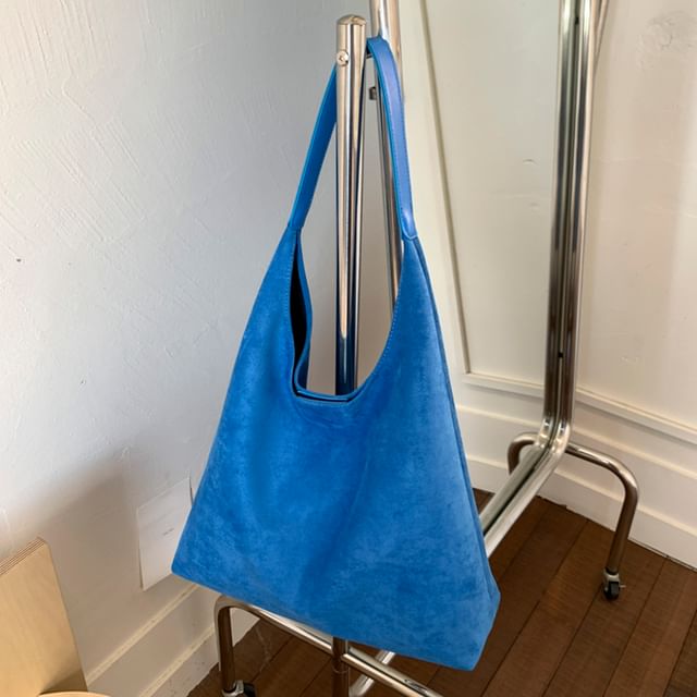 Suede Faux Bag With Pouch Tote