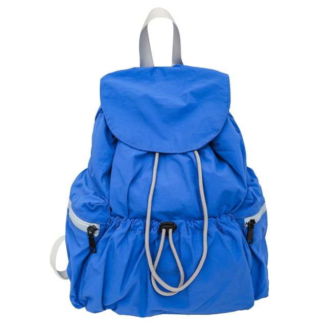 Plain Nylon Drawstring Backpack Unisex