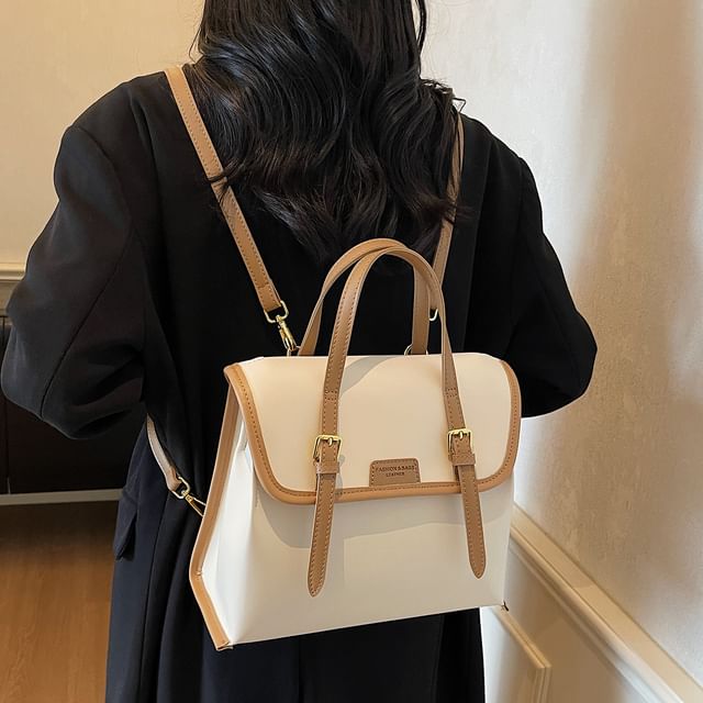 Backpack Faux Flap Leather