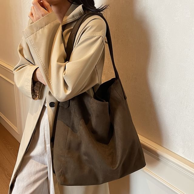 Suede Bag Faux Tote