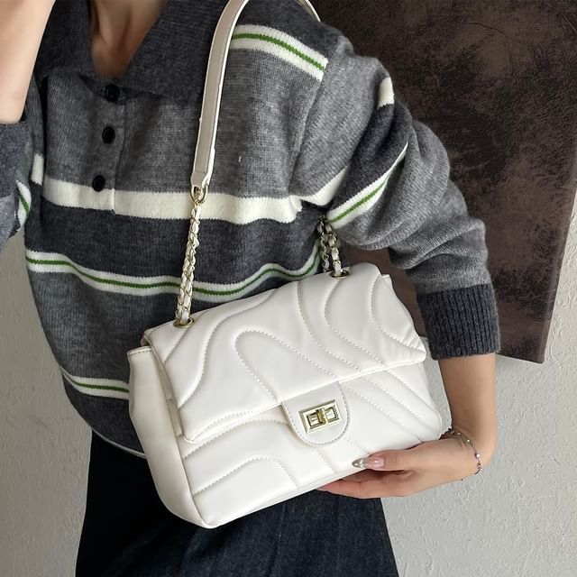 Plain Crossbody Leather Faux Flap Quilted Bag