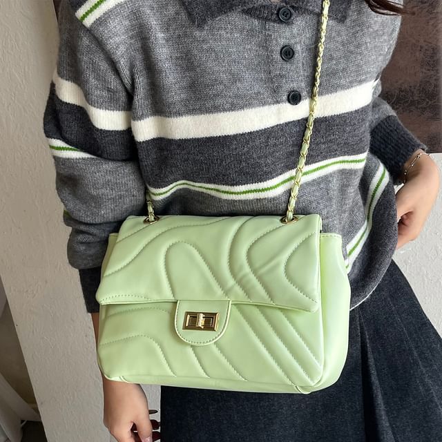 Plain Crossbody Leather Faux Flap Quilted Bag