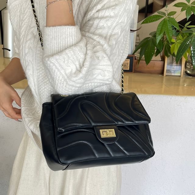 Plain Crossbody Leather Faux Flap Quilted Bag