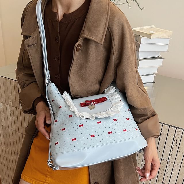Crossbody Accent Bow Bag Patterned