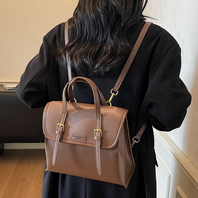 Backpack Faux Flap Leather