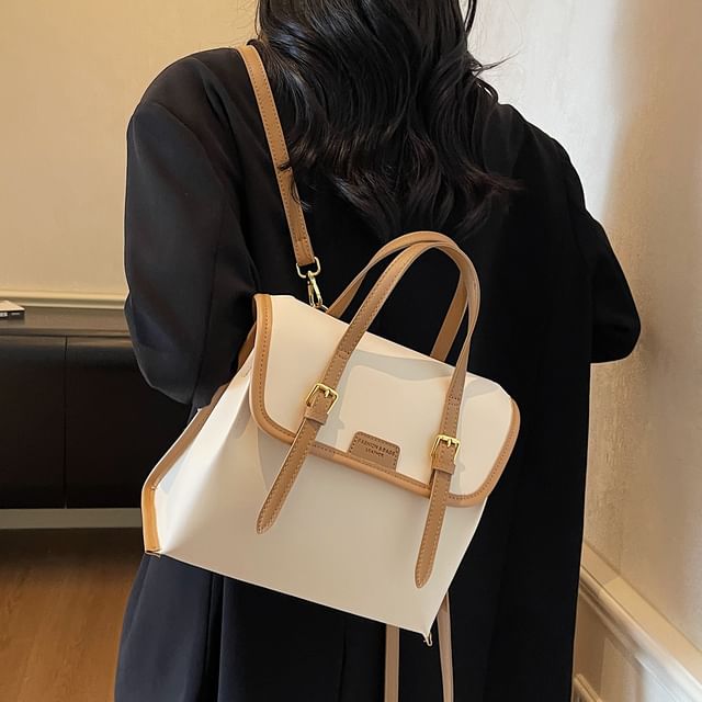 Backpack Faux Flap Leather